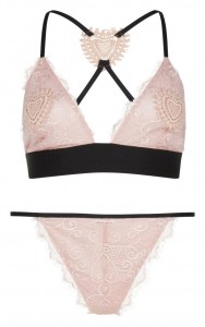 River Island Pink Lace Floral Bra & Knickers €34