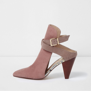 River Island Pink pointed mule strappy shoe boots €75